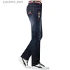 Männer Jeans 2023 Herren Jeans Winter Verdicken Bruce Neue Männer Hosen Mode Lässig Gerade Bein Jean Männer Weiche Lose Hosen große Größe 42 L240313