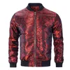 Herrjackor hi-tie burgogne mens jacka jacquard lätt bombplan casual vindbrytare baseball uniform utomhus sport blixtlås