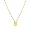 Chains Mini Bubble Balloon Initial Letter Pendant Necklace Gold Plated Personalized Chunky Alphabet Charm Jewelry