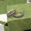 Pierścień projektantów luksusowe pierścionki dla kobiet litery mody Srebrny Wzór winorośli modna para mężczyzn Temperament Gifts x9KB