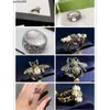 Vintage Rings for Men and Women Designer Lovers Punk Fashion Luxury Hip Hop Jewelry Tiger Bee Flower Opening Pearl Rhinestone Gold Couples Ring Gifts 3jpd