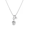 Ciondoli Silvology Collana con corona di zirconi in argento sterling 925 Collana con ciondolo a catena con perline rotonde per regalo di gioielli da donna