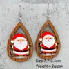 Dangle Earrings Fashion Retro Christmas Jewelry Santa Claus Bells Red Car Water Drop Wooden For Women Holiday Gifts