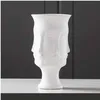 セラミックフェイスモデル花瓶クリエイティブノルディックアートクラフトホームデスクデコレーションモダンフラワーズSH190925292W