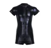 Hommes Wet Look Catsuit Faux Cuir Maille Combinaisons Noir Serré Wetlook Body Sexy Clubwear Hommes Lingerie Fétiche Latex Body Suit9120804