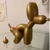 Skulpturen Ballonhund Hundekot Statue Harz Tier Skulptur Home Dekoration Harz basteln Bürodekor Stehend schwarz Gold