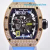Spannend polshorloge Exclusieve horloges RM Watch RM030-serie RM030 Rose Gold Diamond achterkant Limited Edition mode vrijetijdssporthorloge