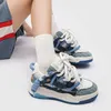 Mens Designer Double Shoelaces Board Shoes Avocado Color Denim Blue Sports Casual Canvas Shoes Hip-hop High Street Bread Shoes