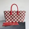 Сумка Tote 10A intreccio из телячьей кожи Верхняя сумка Зеркало Качество 1:1 Дизайнерская роскошная сумка Модная женская сумка на плечо Большая сумка с макаронами 35 СМ С подарочной коробкой WB140V