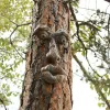 Sculptures drôle de visage d'arbre de vieil homme, art de jardin, arbre extérieur amusant, sculpture de visage de vieil homme, décoration de jardin fantaisiste pour Halloween