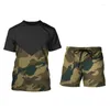Survêtements pour hommes Marque T-shirt Pantalon court Costume Été Casual Camouflage Vêtements Style Top Séchage rapide Imprimé