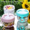 Tumblers 600ml Oatmeal Cup Visible Airtight Lid Thickened Salad Portable Overnight Yogurt Milk Breakfast Jar With Spoon