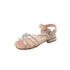 Sandalen 2022 Kindermode Strass Strand Sommer Low-Heeled Schuh für Prinzessin Mädchen Kinder 3 4 5 6 7 8 9 10 11 12 Jahre Drop Deli Dhafe