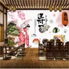3D POの壁紙カスタム壁画日本の観光名所料理寿司レストランの壁の壁画壁紙310G