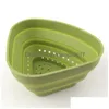 Fruit Vegetable Tools Sile Folding Draining Basket Triangar Storage Dishwashing Sink Strainer Drop Delivery Home Garden Kitchen Din Dhkme