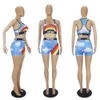 D9350 Amazon Hot Selling European and American Women's Sexy Pattern Printed Tank Top Shorts Set Swimwear