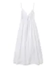 Robe mi-longue dos nu sexy sans manches, col en V, mode été femme décontractée, robe de plage ample, vacances, robe longue blanche 240312