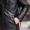 Männer Anzüge Winter Marke Koreanische Plus Größe Mäntel Männlichen Lange Leder Jacke Männer Warme Mit Kapuze Weiße Ente Unten Outwear mode Jacken