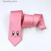 Gravatas Nome do produto jogo de desenho animado personagem estrela cabi gravata rosa anime desenho animado nintendo jogo em torno de gravata fofa homens e mulheres a L240313