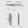 Camping Jagdmesser Damaskus Klinge Taschenmesser Klapp Titan Aluminium Griff Outdoor EDC Survival Cutter Camping Multitool Geschenk Auspacken für Mann 240315