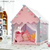 Toy Tents 1.35M Large Children Toy Tent Wigwam Folding Kids Tent Tipi Baby Play House Girls Pink Princess Castle Child Room Decor Gifts 240109 L240313