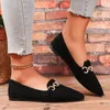 Casual Shoes Pointd Toe Women Flats Crystal Luxury Loafers Walking Summer Sandals 2024 Spring Dress Suede Female Zapatos