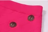 Лето 2024, черные/белые/розовые трикотажные короткие тонкие женские юбки с пуговицами, миланские юбки больших размеров для подиума, для девочек 3134