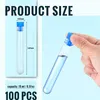 Förvaringsflaskor 100 st teströr plasttillbehör med lock 16 x mm klara