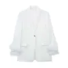 LGRQ Fashion Women's Blazer Ny hackad lång ärm Loose Feather Single Breasted Suit Jackor Female Tide Winter 2023 19J1620 HKD230901