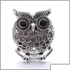 Inne inne element biżuterii z guzikiem Snap Rhinestone Retro Owl 18 mm metalowe przyciski Snaps Fit Bransoletka Noosa N0054 Drop D Dhselle Dhbfi