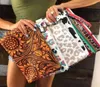 Mode pu läder kosmetisk väska koppling för kvinnor armband buffel pläd handväska blixtlås boho leopard makeup väskor julklapp1520160