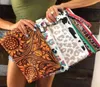 Mode PU-leer Cosmetische tas Koppeling voor Dames Polsbandje Buffalo Plaid Portemonnee Rits Boho Luipaard make-uptassen Kerstcadeau1520160