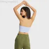 Desginer Bras Lululemmon Débardeur de sport avec beau dos suspendu au cou et coussin de poitrine plié élégant Fitness 24SS