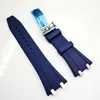 27mm Dark Blue Color Rubber Band 18mm Folding Clasp Strap for AP 15400 39 41 Models Wristwatch252S