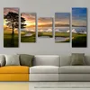 ArtSailing 5 Piece canvas scenery golf sunset tree ocean painting HD pictures wall art Home Decoration for Living Room poster306N