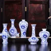 伝統的な中国の青い白い磁器の花瓶の花瓶ヴィンテージホームデコレーション203s