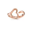 Designer tiffay and co 925 Sterling Silver Heart Shaped Leaf Knot Drip Glue Ring with Gold Plated Diamond Tee Home Jewelry