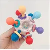 Filmspel 5.7 cm Stock Soft Rubber Baby Handbell Toy Gras Training Can Bite Sile Gum Ball Puzzle Tidig utbildning 3-12 månader Drop Dhdzy