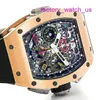 Spännande Watch RM Watch Hot Watch RM11-02 18K Rose Gold Calendar Time Month Double Time Zone Clock RM1102