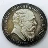 1907 Stati tedeschi BADEN 2 Mark Copia in argento Moneta in ottone Ornamenti artigianali replica monete Accessori per la decorazione della casa293F