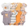 14pcs né body bébé garçon à manches courtes combinaison dessin animé imprimé enfant fille coton vêtements 012 mois infantile barboteuse tenues 240307