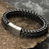 Bangle Stainless Steel Chain Men Bracelet Punk Hand Accessories Magnetic Clasp Vintage Wristband Male Jewelry Wholesale Christmas GiftsL2403