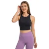 L-169 High Neck Tank Tank Support Support Yoga Tops d'entraînement à séchage rapide avec des tasses amovibles Douces contre le gilet de sport pour les soutiens-gorge pour femmes pour femmes