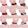 Wisiorki mody Choker 1pcs biżuteria Naszyjnik bohemian drukowane kwiaty hafty dla kobiet