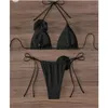 Ropa de baño S.XL Sexy 3D Flores Halter Bikini con tiras Traje de baño para mujer Traje de baño para mujer Conjunto de dos piezas Bikini Traje de baño Deportes acuáticos 240311