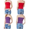 Kvinnors tankar T Shirts Camisole Strapless Chest Wrap Underwear Sömlösa antislidningar Långt stil Topp Solid andas Sexig väst