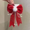 Haarschmuck Kinder Rote Schleife Haarnadel Allgleiches Krone Plüsch Alten Stil Perle Baby Kopfbedeckung Hanfu Sticks