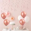 Party Decoration 30pcs Set 27 5inch Pink Aluminium Foil Streamers Hanging Swirls For Birthday Ceiling Decorations