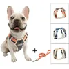 TUFF HOUND Nylon Hondenharnas Geen trekharnas Hond Franse Bulldog Verstelbaar Zacht Puppy Harnas Vest Hondenriem Set Huisdieraccessoires Q282T