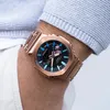 Herrsport Rose Gold Digital Quartz 2100 Watch World Time Full Function Waterproof LED Automatic Hand Raising Light GM Oak Series